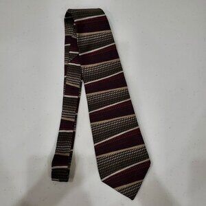 Ziggurat by Mulberry Neck Wear  Dress Tie Green Purple Geometric Print Pure Silk